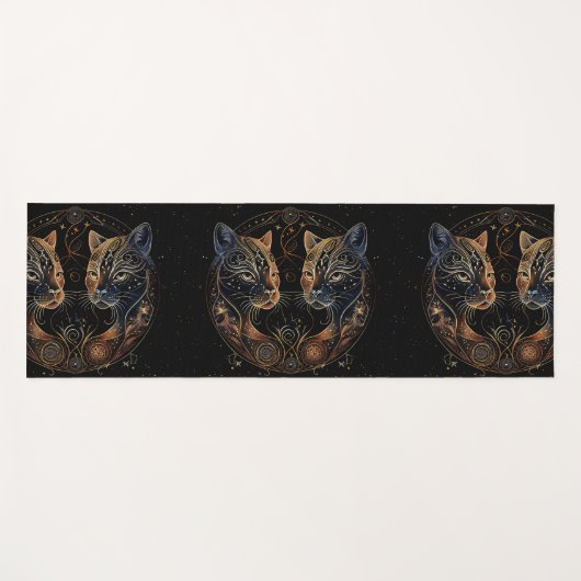 猫芸術的丸ツイン ヨガマット (正面(横))