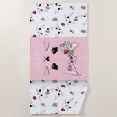 猫芸術的 ビーチタオル (正面)