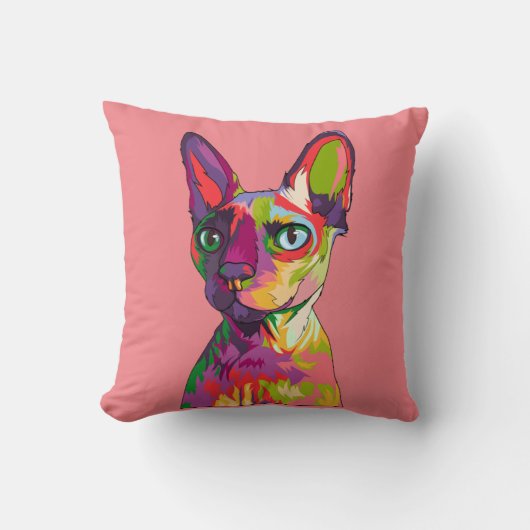 猫芸術 クッション (正面)