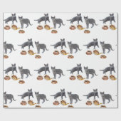 猫茶パーティー包装紙 ラッピングペーパー (フラット)