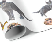猫茶パーティー包装紙 ラッピングペーパー (ロールコーナー)