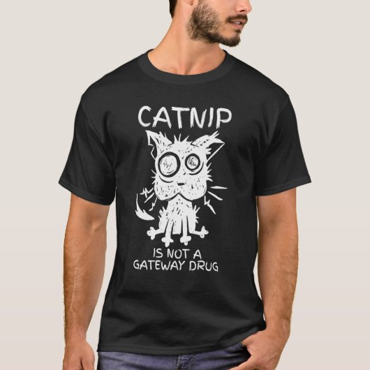 猫草は誘導薬物ではありません 猫 ネコ草 ハーブ Tシャツ (正面)