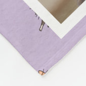 猫薄紫フォトコラージュ紫モダン色 フリースブランケット (角)