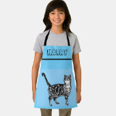 猫虎猫パステルキャッツキッズボーイズパープル エプロン (インサイチュ)