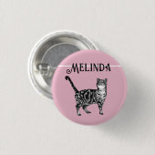 猫虎猫パステルキャッツキャッツキッズガールズライトピンクバッジ 缶バッジ (正面&裏面)