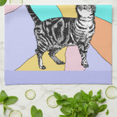 猫虎猫パステルキャッツキャッツワンズパステルカラー キッチンタオル (折り畳み)