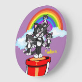 猫虹の雲時計 ラージ壁時計 (傾斜)