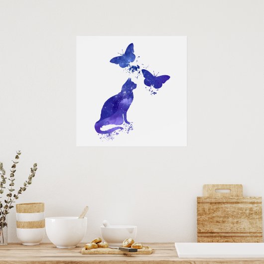 猫蝶の芸術 ポスター (キッチン)