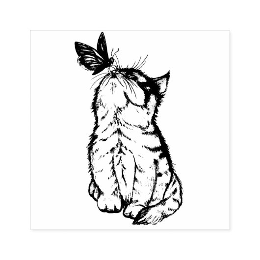 猫蝶 ラバースタンプ (インプリント)