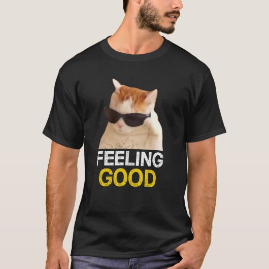 猫衣服サングラス感じズグッドキャットミーム Tシャツ (正面)