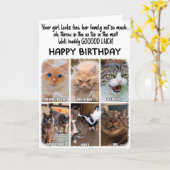 猫表現おもしろい誕生日グリーティングカード カード (黄色い花)