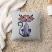 猫装飾用クッション熱狂する- Catをテーマにしたプレゼント クッション (ブランケット)