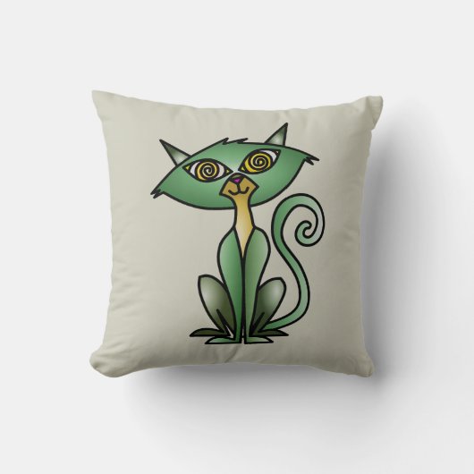 猫装飾用クッション- Catをテーマにしたギフト クッション (正面)