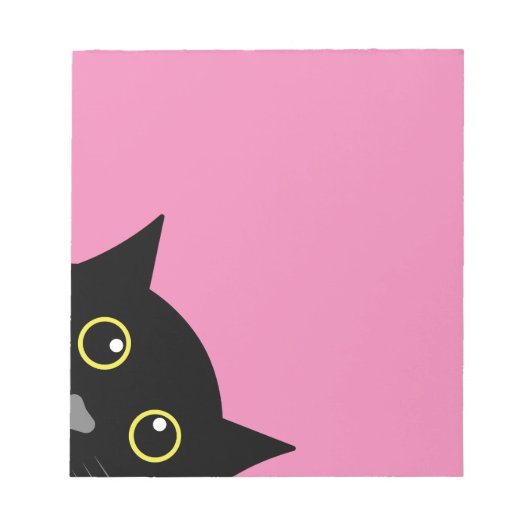 猫覗きピンクのパッ書ドスタンド ノートパッド (正面)