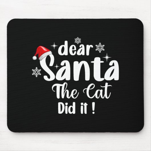 猫親愛サンタがクリスマスをおもしろいやった マウスパッド (正面)