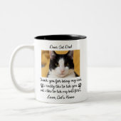 猫親愛パパパパ |おもしろい | ツートーンマグカップ (左)