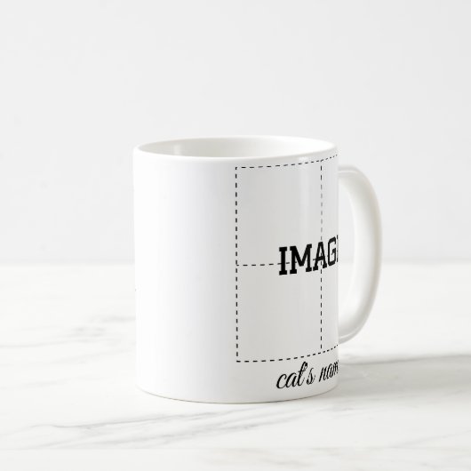 猫親愛パパ写真コラージュと猫の名前 コーヒーマグカップ (正面右)