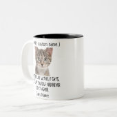 猫親愛パパ写真集と猫の名前 ツートーンマグカップ (正面左)