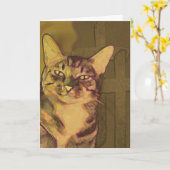 猫記念カード カード (黄色い花)