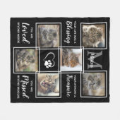 猫記念ギフトペットロス詩6フォトコラージュ フリースブランケット (正面(横))