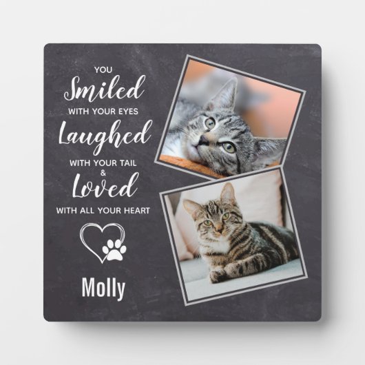 猫記念ギフト悔やみや弔慰猫ペットロス記念 フォトプラーク (正面)