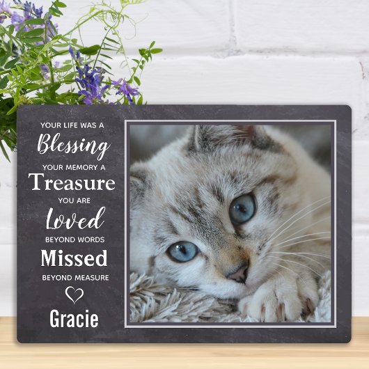 猫記念ギフト – ペット悔やみや弔慰ギフト – ペットロス フォトプラーク