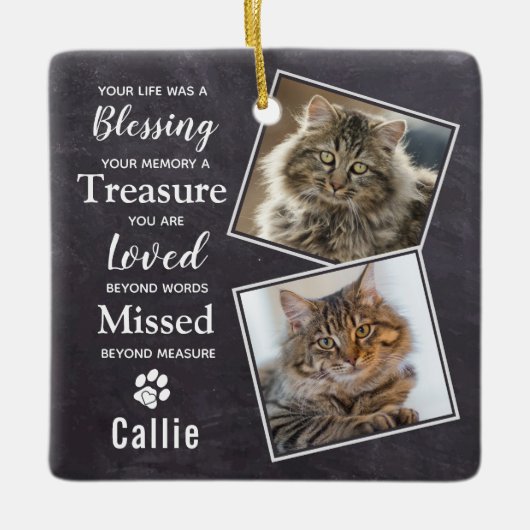 猫記念写真 セラミックオーナメント (正面)