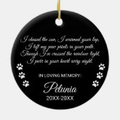 猫記念悔やみや弔慰カスタム写真と文字 セラミックオーナメント (裏面)