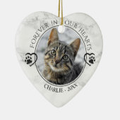 猫記念永久に私たちのハート写真大理石 セラミックオーナメント (右)