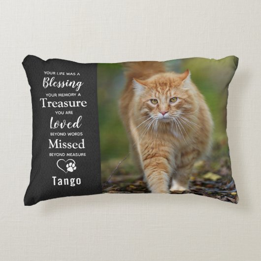 猫記念記念ギフト悔やみや弔慰 – ペットロス アクセントクッション (正面)