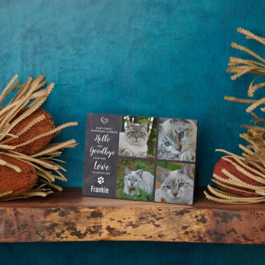 猫記念記念悔やみや弔慰ペットロス記念碑 フォトプラーク (側面)