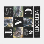 猫記念贈り物 |ペットの損失写真 フリースブランケット (正面(横))