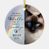 猫記念2枚フォトレインボー記念 セラミックオーナメント (正面)