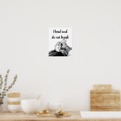 猫詩人ジャン・ド・ラ・フォンテーヌ私は曲げても壊れない ポスター (キッチン)