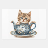 猫詳細ギフト包装紙 ラッピングペーパーシート (正面2)