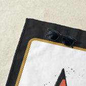 猫誇りを持ったイラストレーションパーソナライズされた ビーチタオル (インサイチュ)