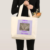 猫誇りを持った婦人熱狂するバッグ ラージトートバッグ (正面(商品))