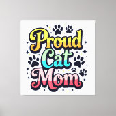 猫誇りを持った母 キャンバスプリント (正面)