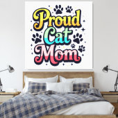 猫誇りを持った母 キャンバスプリント (インサイチュ (寝室))