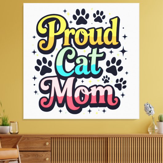 猫誇りを持った母 キャンバスプリント (インサイチュ (リビング))