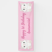猫誕生パーティー子猫ピンク 横断幕 (縦)