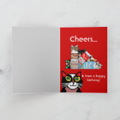 猫誕生日おもしろいのギフト 招待状 (内部)