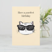 猫誕生日カードプおもしろいン猫 招待状 (スタンド正面)