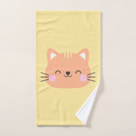 猫誕生日キッズアート ハンドタオル