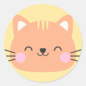 猫誕生日キッズアート ラウンドシール (正面)