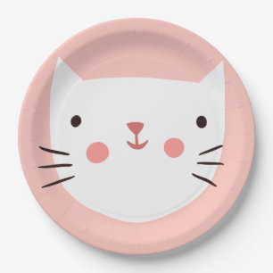 猫誕生日キッズ紙 ペーパープレート