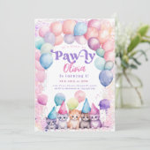 猫誕生日キッテンパーティーポーティガール 招待状 (スタンド正面)