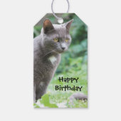 猫誕生日スタイリッシュギフトラベル ギフトタグ (正面)