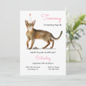 猫誕生日パーティーの招待状 招待状 (スタンド正面)