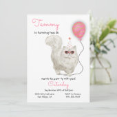 猫誕生日パーティーの招待 招待状 (スタンド正面)